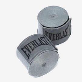 Everlast Elite 180” Hand Wraps - Breathable Nylon-Polyester, Hook & Loop Closure, Wrist & Knuckle Protection, Wear Under Boxing or Training Gloves - Great for Combat Sports - Grey
