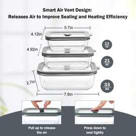Woaiwo-q 12 Pack Multi-Size Glass Food Storage Containers with Glass Lids