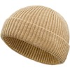 Wool Fisherman Beanies for Men Women, Short Knit Fall Winter