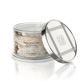 HomeWorx by Slatkin & Co - Birchwood Vanilla - Premium Scented 18oz 4 Wick Candle - Long-Lasting Jar Candle, 30-55 Hours Clean Burn Time - Birchwood, Vanilla, Jasmine, & Cedarwood