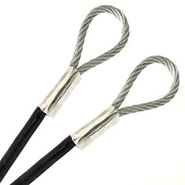PSI, 1/4" Vinyl Coated Galvanized Steel Cable with Looped Ends, 3/16" Core Diameter, 7x19 Braids, Flexible Multi-Purpose DIY Outdoor Safety Guide Wire Rope (10 feet, Black)