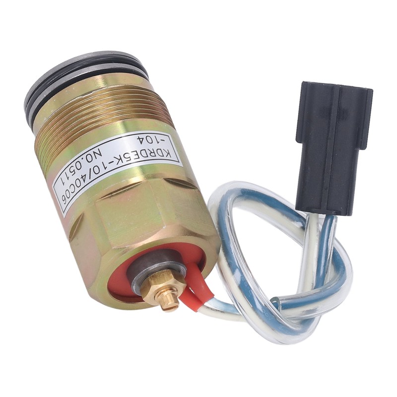 Hydraulic Pump Solenoid Valve Brass 2 Pins Excellent Performance Excavator