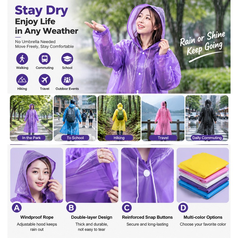 Raincoat Women Men Impermeable Thickened Waterproof Raincoat Tourism Outdoor Hiking