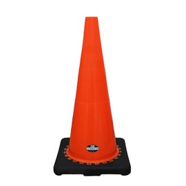 Troy Safety, Traffic Safety Cone 28" Black Base Without Reflective Tape, Pack of 8, Orange