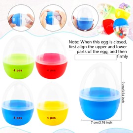 Sonarun 16 Pcs 3.5 Inch Colorful Clear Easter Eggs Transparent Refillable Easter Eggs Plastic Eggs Easter Ornaments for Easter Party Gifts DIY Filler Basket Decorations