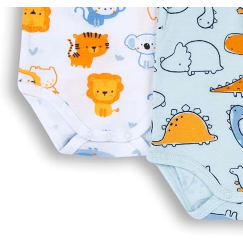 Chicco, Set of 4 Baby Boys Bodysuits Short Sleeve 100%