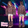 AOOWU Hippie Costume Accessories Set, 9 Pcs 70s Fancy Dress