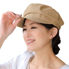 14+ ICHIYON PLUS icap0294 Casket Hat, Cap, Women's, Spring/Summer, Marine Cap, Work Cap, Spring and Summer, Adjustable Size, Deep, beige