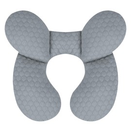 KAKIBLIN Baby Travel Pillow,Upgraded Baby Neck Pillows for Car Seat,Baby Support Pillow,Infant Neck Pillow for Toddler Head and Neck,Newborn Head Support for Car Seat,Pushchair (Light Grey)