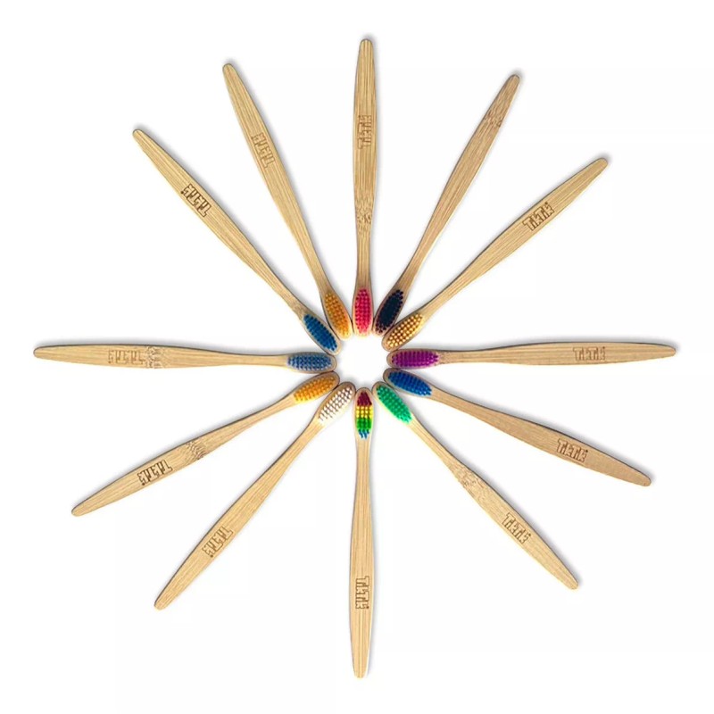Tiktik Cepillo De Dientes Bambu Ecologico Adulto 30pz Biodegradable Color
