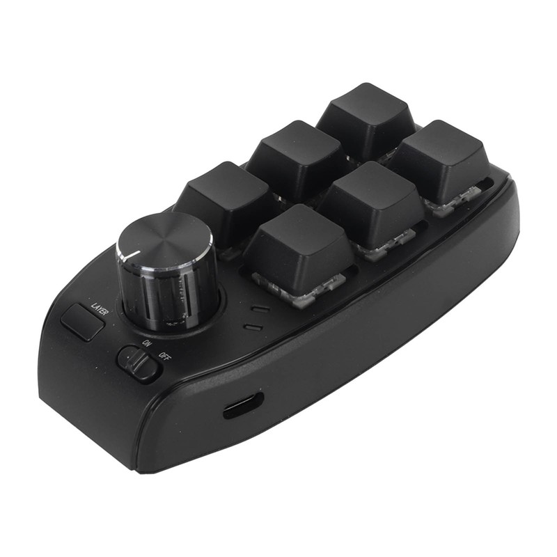 Mini Keypad 6 Keys 1 Knob Red Switch Mechanical Plug