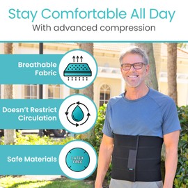 Vive Abdominal Binder Post Surgery (4 Panel) - Postpartum Belly Band - C-Section, Hysterectomy, Hernia Belt for Women, Men