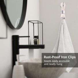 Luxiremi 5 Pcs Hanging Tea Towels Clip, Brackets-Braided CottonTowel Clips with Hanging Loop, Cloth Hook Clip Hangers for Home Kitchen Bathroom Cupboards Cloth Hanger Holder Loop