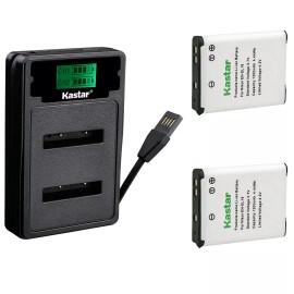 Kastar LZD2 Charger & 2 battery for Nikon S3400 S3500 S3600 S3700 S4100 S4150 S4200