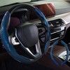WOCOCN 2pcs Car Steering Wheel Cover,Anti-Skid Carbon Fiber Steering Wheel