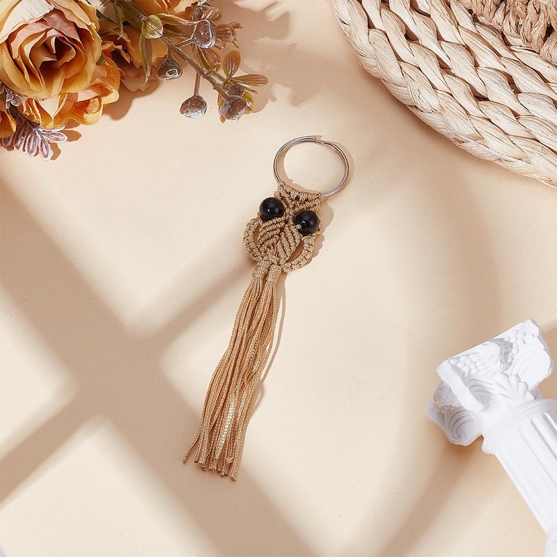 BEUNITONE 6 Sets DIY Macrame Owl Hanging kit with Step