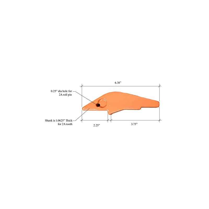 Weld-on Flush Mount 2A Bucket Shanks, 2520-2A, Takes 2A Series