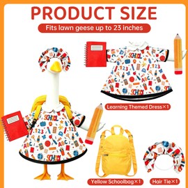 Back to School Porch Goose Outfits Fits 23 inch Cement/Plastic Statue