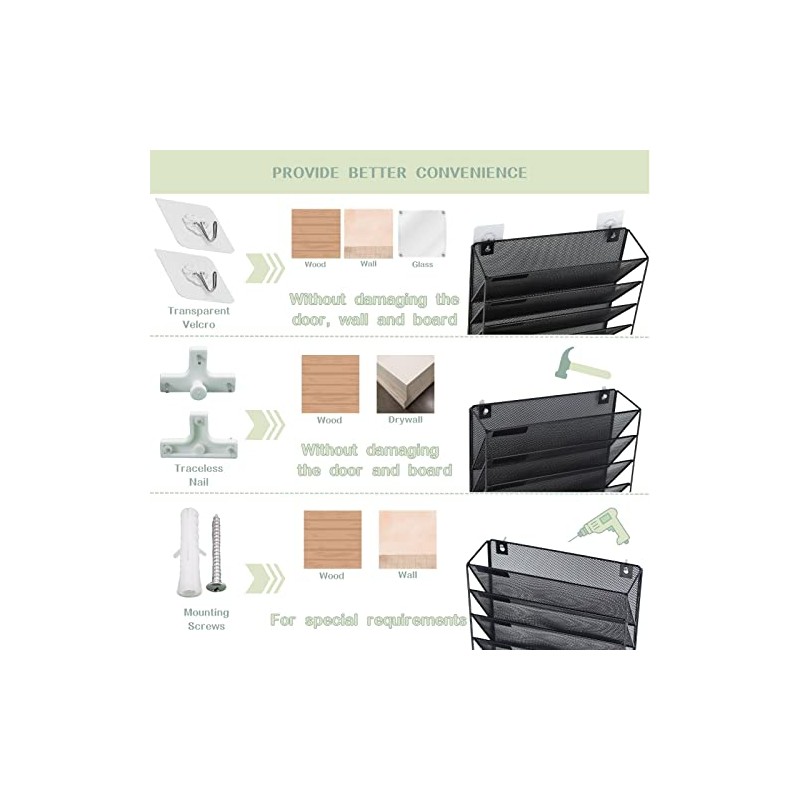 ideallife ideallife 3 Pockets Mesh Wall File Holder Organizer with