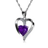 DEPHINI - Purple Heart Necklace - 925 Sterling Silver