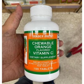 Trader Joe's Trader Joe's Chewable Orange Flavored Vitamin C 500mg, 2 packs, 100 tablets / Trader Joe's 트레이더조 츄어블 오렌지맛 비타민C 500mg, 2개, 100정
