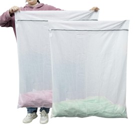 GOGOODA 2 Pack Extra Large Mesh Laundry Bag 43 x 35 in – XXXXL Washing Bag for Bedding, Blankets, Clothes, Pet Items, Travel & Storage – Washer Protector Bag for Washing Machine