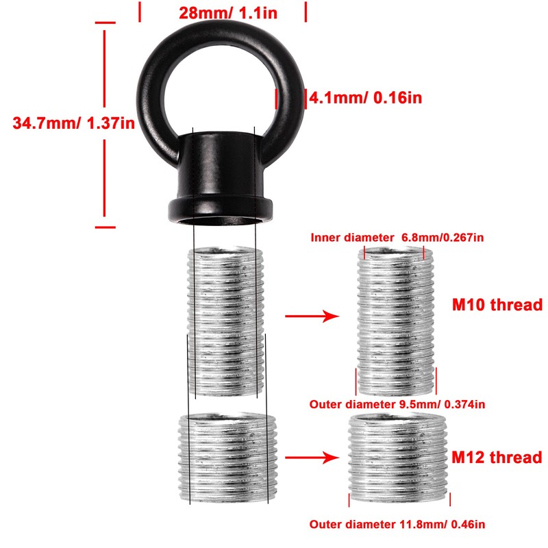 HALIGATE Hook Rings for Light Fixture M10/M12 Available Pack of