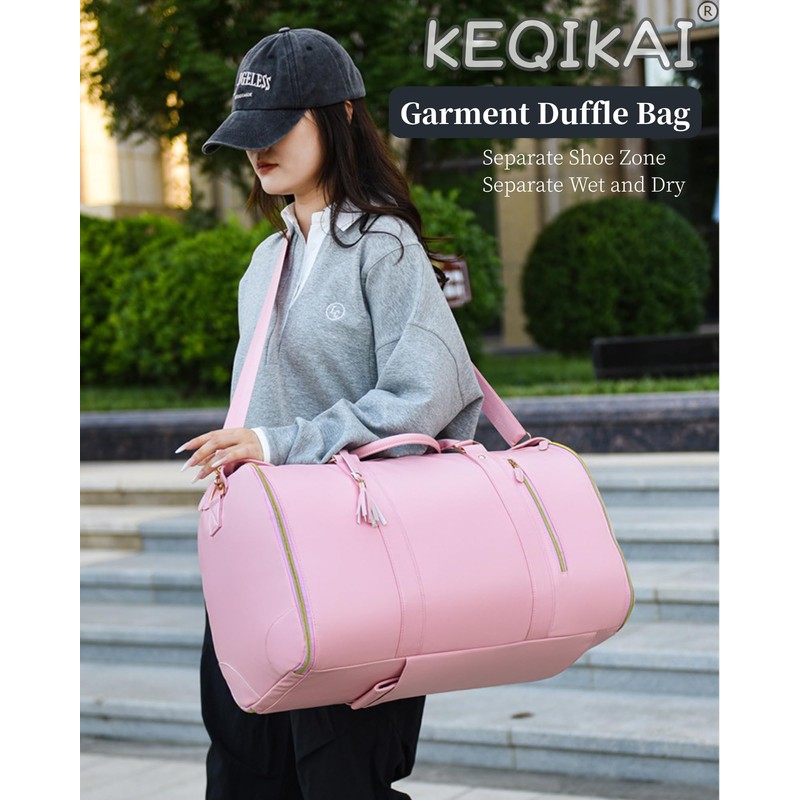 Rolling Garment Bag for Travel, 3-in-1 Convertible Carry On Garment
