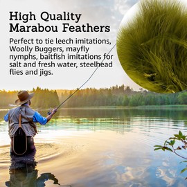 Creative Angler Strung Marabou Bird Feathers for Tying Fly Fishing Flies - Fly Tying Accessories - Perfect Choice for Tail & Wings and Easy to Tie On The Lure - Approximately 0.3 Ounces (Gray)