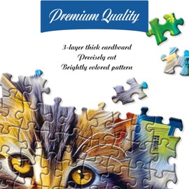 Jigsaw Puzzles 1000 Pieces - WISHDIAM Puzzles for Adults - Cats Kitten Pets Animal Lovers Impossible Hard Difficult Challenging Puzzles for Home Decor Birthday Party Gifts Toy (Shadow of Paris)