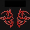 JQ Motorcycle Emblem Sticker Car Deco Mark Tuning Red X (1 Pack) / 오토바이 엠블럼 스티커 자동차 데코 마크 튜닝 레드 X ( 1매입 )