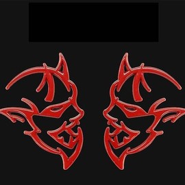 JQ Motorcycle Emblem Sticker Car Deco Mark Tuning Red X (1 Pack) / 오토바이 엠블럼 스티커 자동차 데코 마크 튜닝 레드 X ( 1매입 )