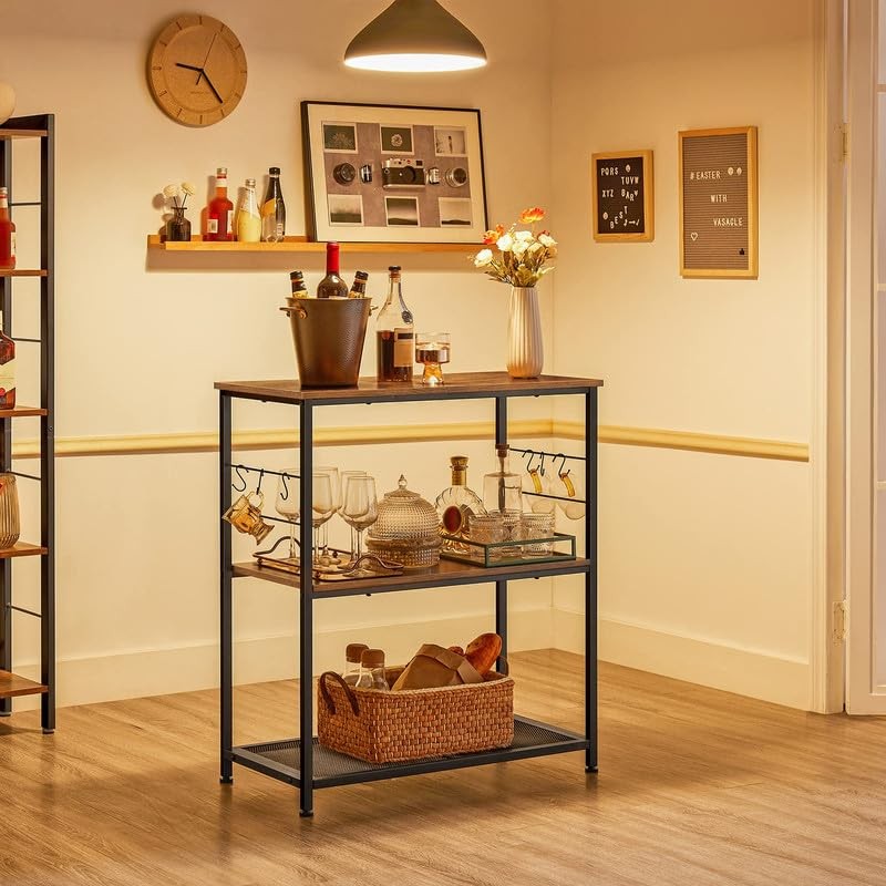 VASAGLE Bakers Rack, Kitchen Shelf, Kitchen Island, Microwave Oven Stand