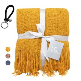 Contempo Lifestyles Gold Throw Blanket – 50 x 60-inch Faux Mohair Couch Throw Blanket,Gold