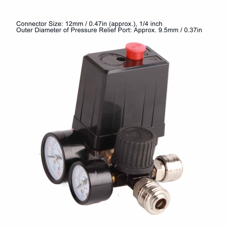 Air Compressor Pressure Switch 1/4in 4 Holes Controller Regulator Valve