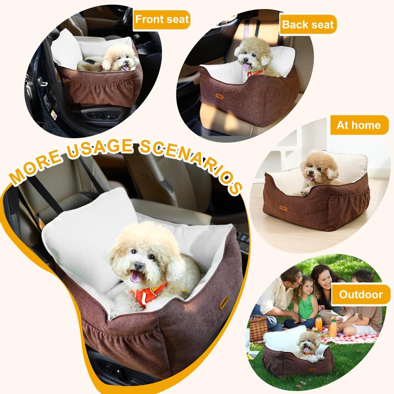Clawamilly Dog Car Seat for Small Dogs, Fully Detachable Washable