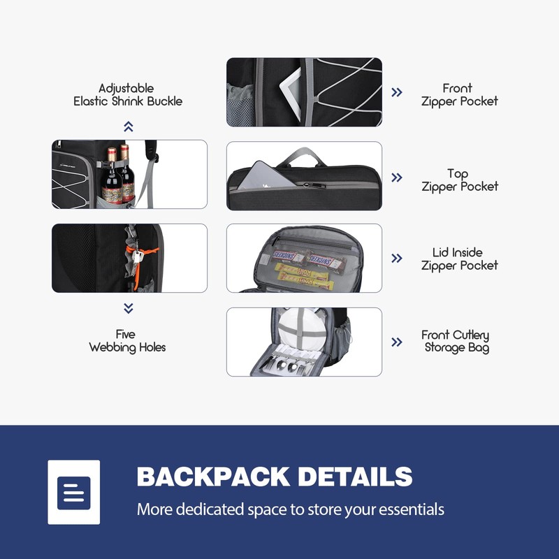 Maelstrom Cooler Backpack,35 Can Backpack Leakproof,Insulated Soft Bag,Beach Camping Cooler,Ice