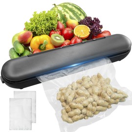 Portable Cordless Vacuum Sealer Compact Food Vacuum Sealer with 20 Vacuum Bags & Built-in Small Cutter Perfect for Home Kitchen, Meal Prep, Travel