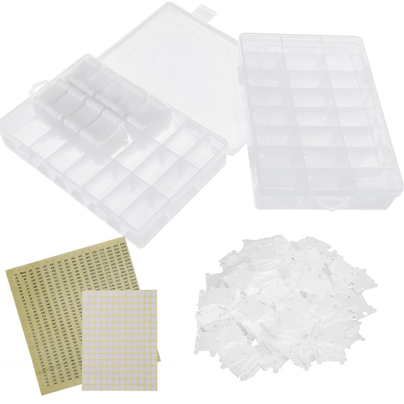 150Pcs Sewing Floss Bobbins Winding Plate Stitch Organizer Set Embroidery