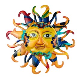 Metal Sun Outdoor Wall Art Decor, Sun Face Metal Wall Sculpture for Home Wall Decoration, Living Room, Bedroom, Outside Decor for Yard, Patio, Garden Fence, Deck, Pool