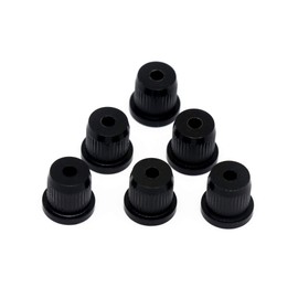 Metallor Guitar String Mounting Ferrules Through Body Mounts String Caps for Tele Telecaster Style Electric Guitar Parts Replacement Set of 6Pcs. (Black)