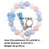 Animals Beaded Silicone Bracelet Wristlet Keychain, Cat Dog Elephant Lamb
