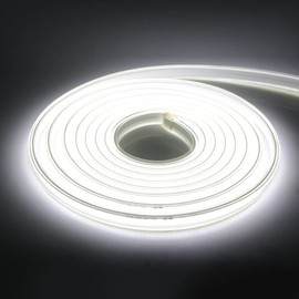 KISUFU 220 V Dimmable COB LED Strip 5 m, 360 LEDs/m Warm White 3000 K LED Strip CRI≥90, Waterproof High Density Flexible Super Bright COB LED Light Strip for Bedroom, Kitchen, DIY Interior Decoration