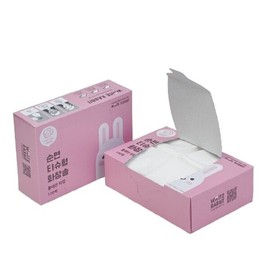 Choose 1 of White Rabbit tissue-type plain type hole type mix cotton pads (100 sheets x 5 boxes) / 화이트래빗 티슈형 플레인타입 홀타입 믹스 화장솜(100매x5박스) 중 택 1