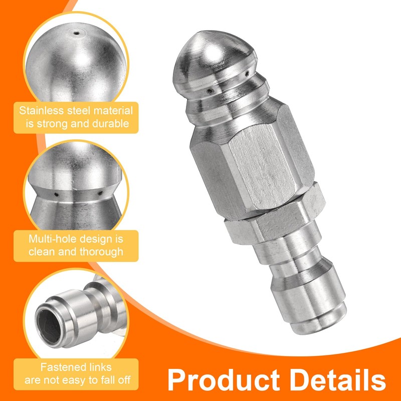 sourcing map Pressure Washers Sewer Nozzle 1/4" Quick Connect 5000