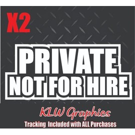 Private Not For Hire Black White Full Color Decal Sticker Car Turbo Diesel Truck Trailer Semi 1500 DOT