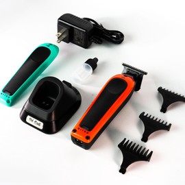 Old Scull Nitro Trimmer, Maquina de uso profesional potente e inalámbrica motor carbon brush de 7,000 rpm. Color naranja, corta pelo de fácil uso. Para estilistas y barberos principiantes y profesionales.