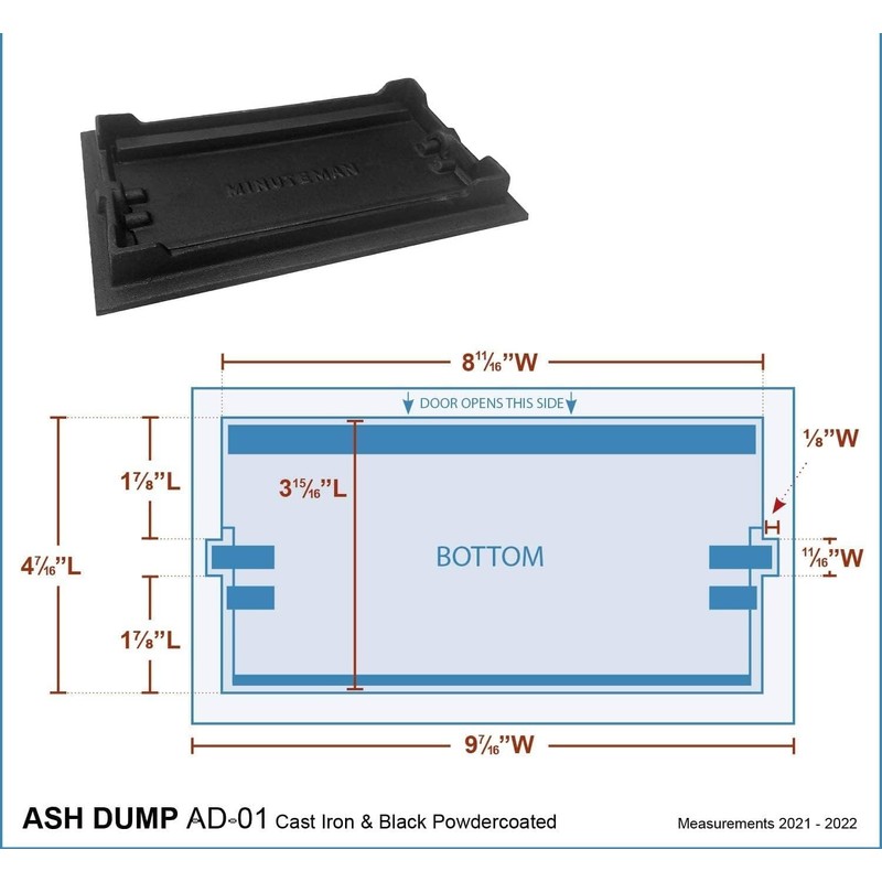 Oakestry Modern Cast Iron Ash Dump Door Heavy-Duty Fireplace Cover