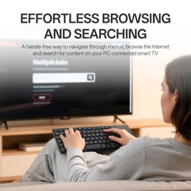 Rapoo E900T Portable Wireless Keyboard with Touchpad, Multi-Device HTPC Keyboard for PC-Connected TV/Tablet/Steam Deck/Gaming Console/Raspberry Pi/Mini PC - Support Touch Gestures for Windows & Mac