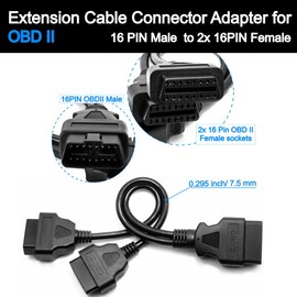 Goliton Obd2 Splitter Y OBD Splitter 16 Pin Obd2 Extension Cable Male to Dual Female Cord Adapter